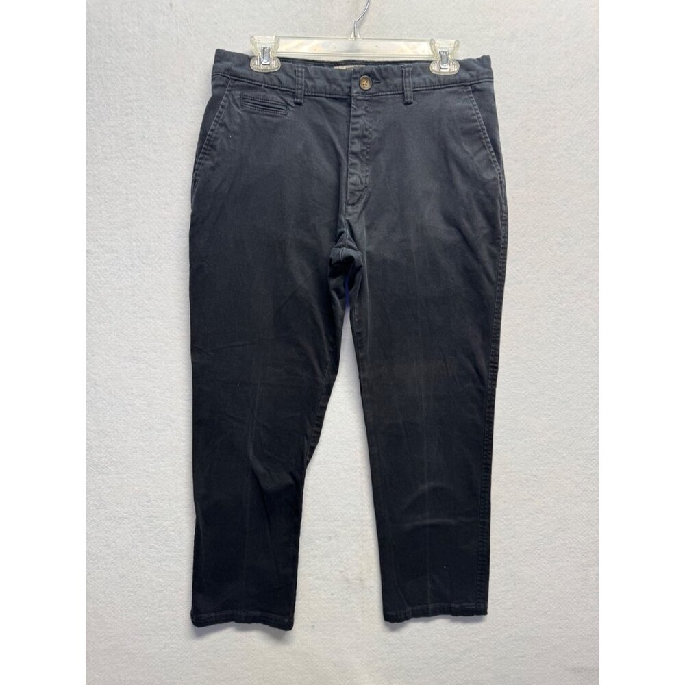 Lee Soft Stretch Chino Pants Slim Fit 33x30 Black Cotton Blend Mens Casual Wear